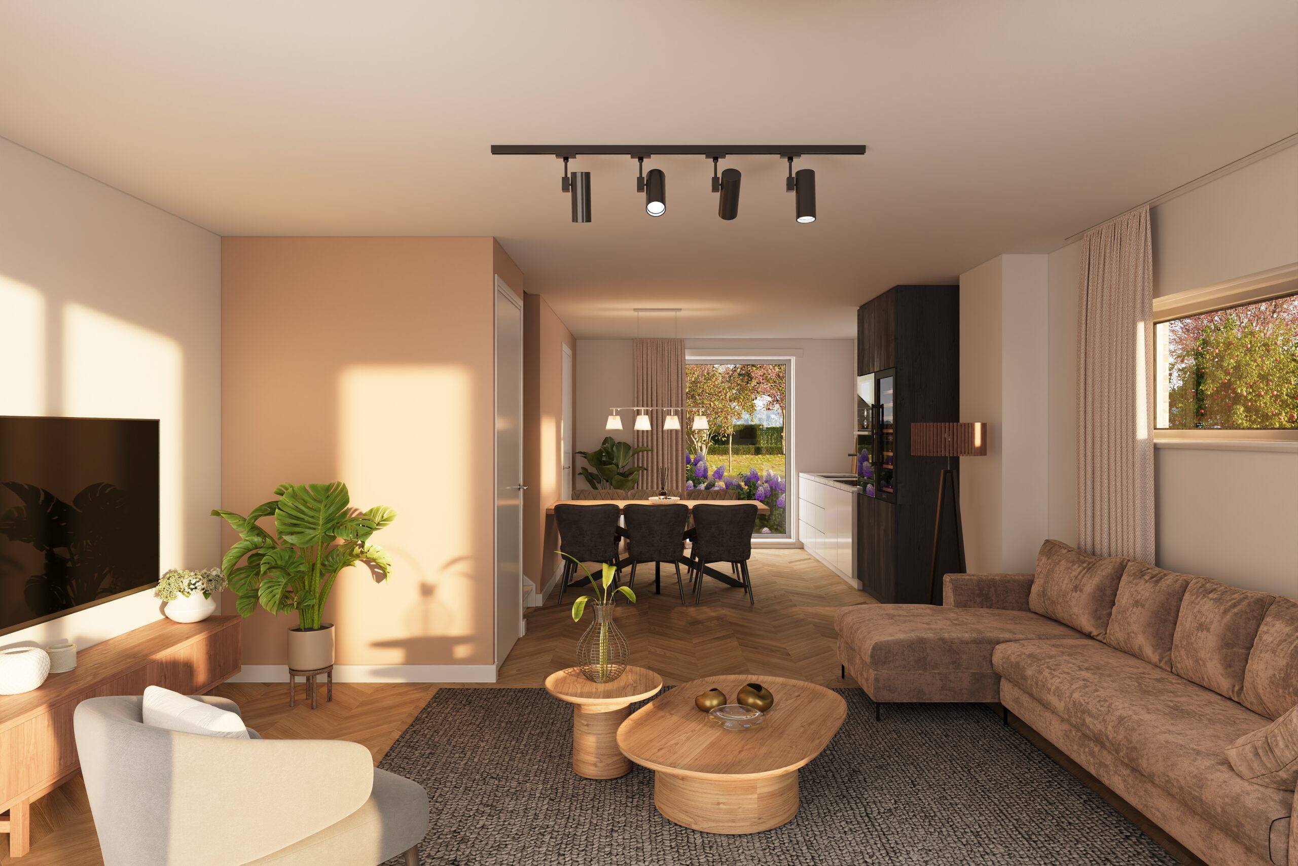 Kavel A12 - rijwoningen - Living to keuken optie 2_v2