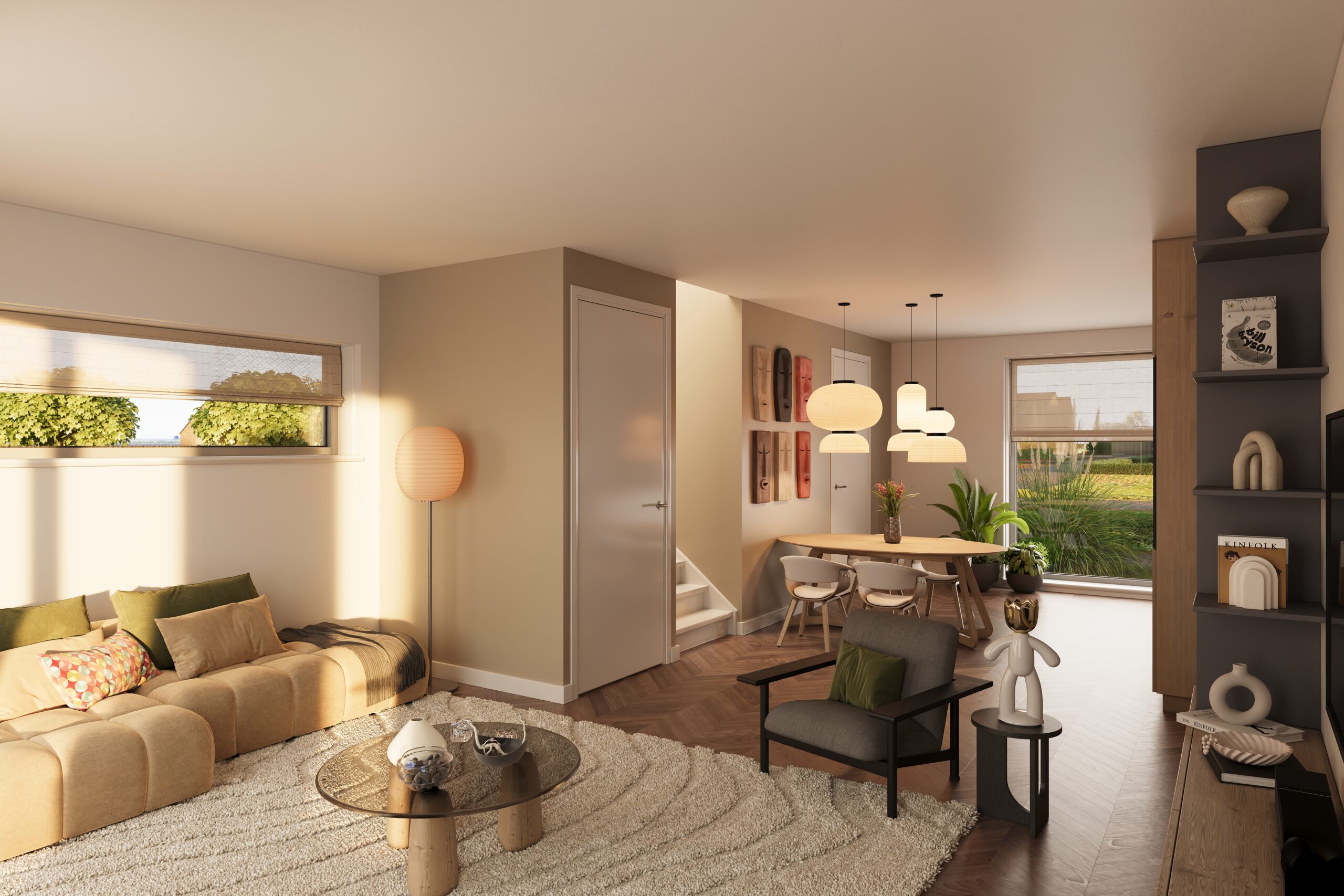 Kavel A8 - rijwoningen - Living to keuken optie 2_v2